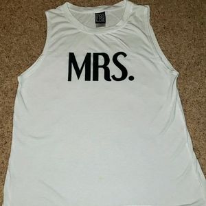 NWOT "MRS." White Tanktop